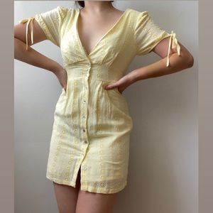 Pastel Yellow Summer Sun Dress